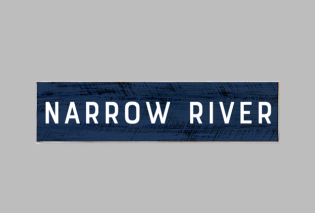 Narrow River 6 x 24 Navy Barn Wood Sign