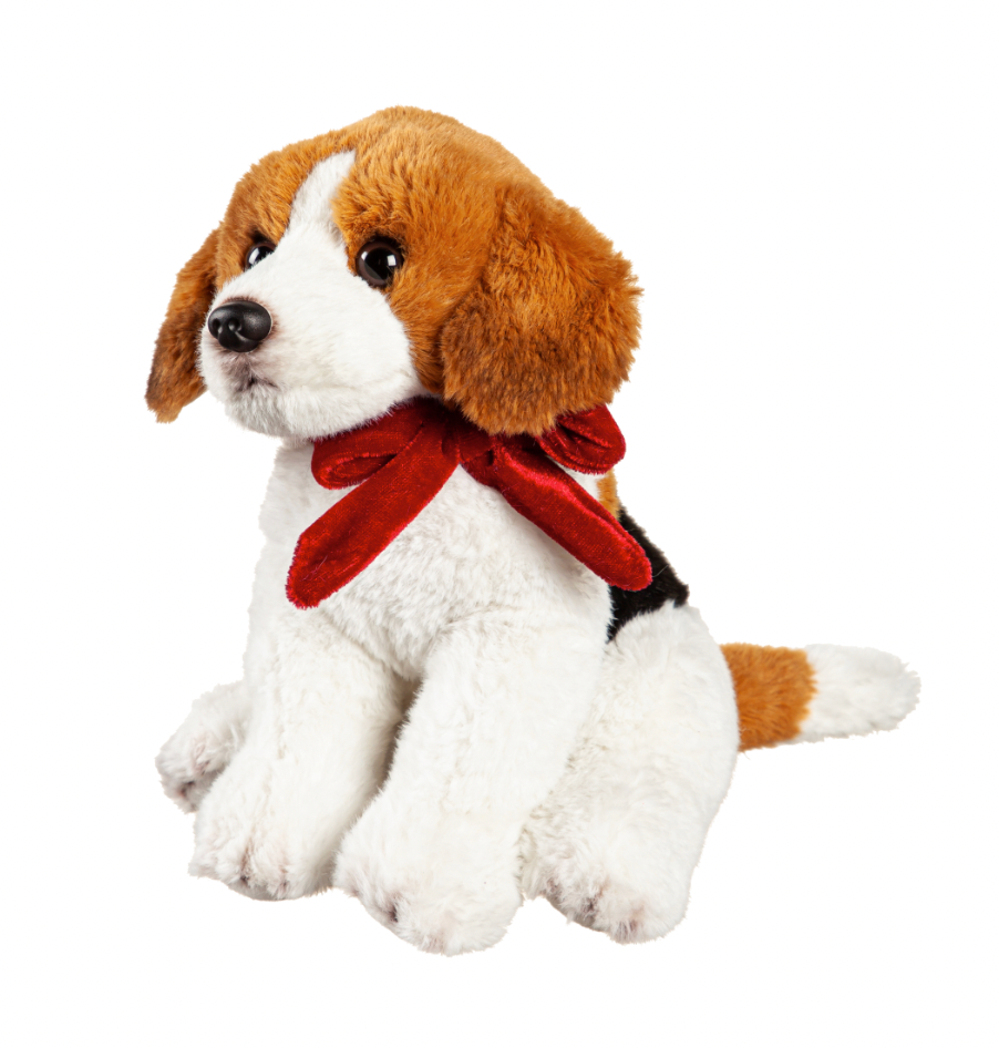 6" Plush Dog with Organza Ribbon