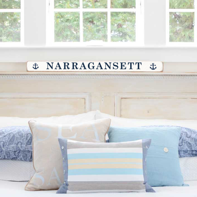 Narragansett Wooden Sign with Anchors