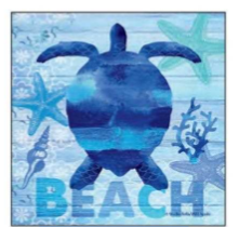 Beach Turtle Ceramic Coaster