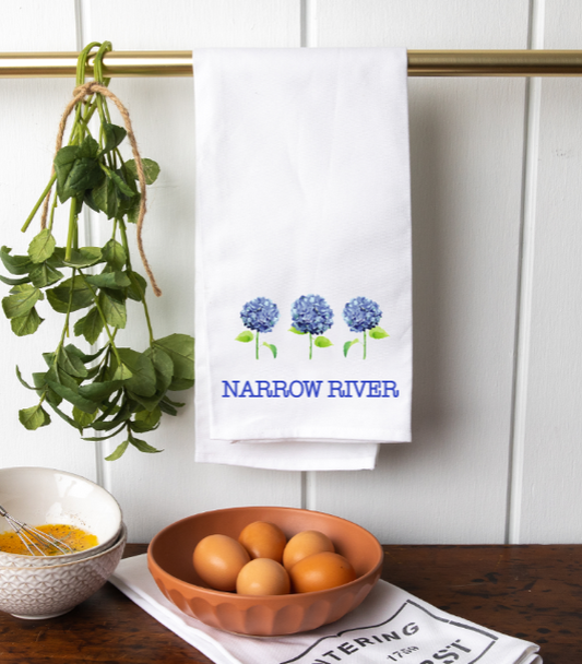 Narrow River Hydrangea Tea Towel