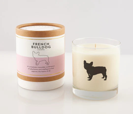 French Bulldog Candle with Rocks Glass