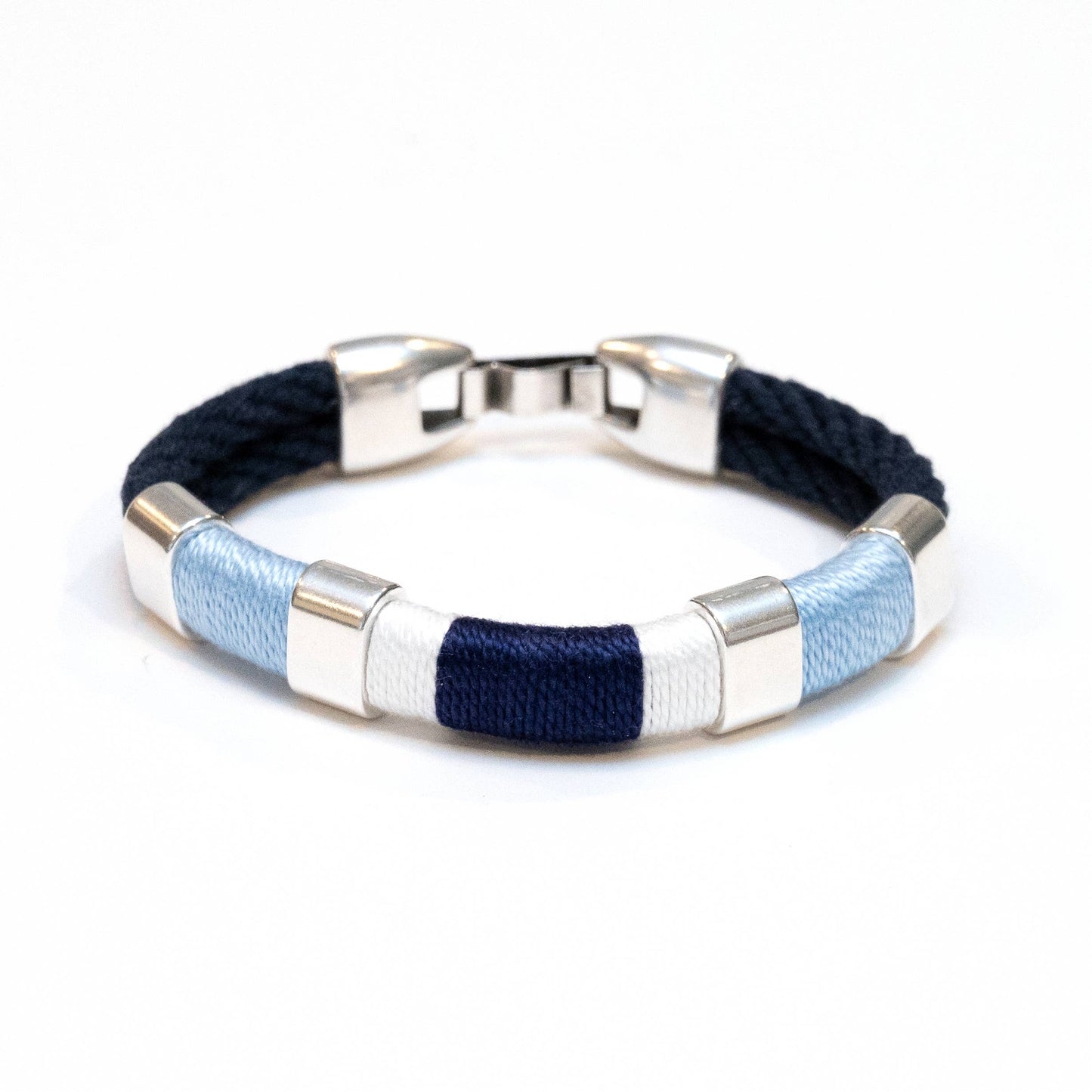 Newbury Bracelet - Navy/Light Blue/White/Navy/Silver