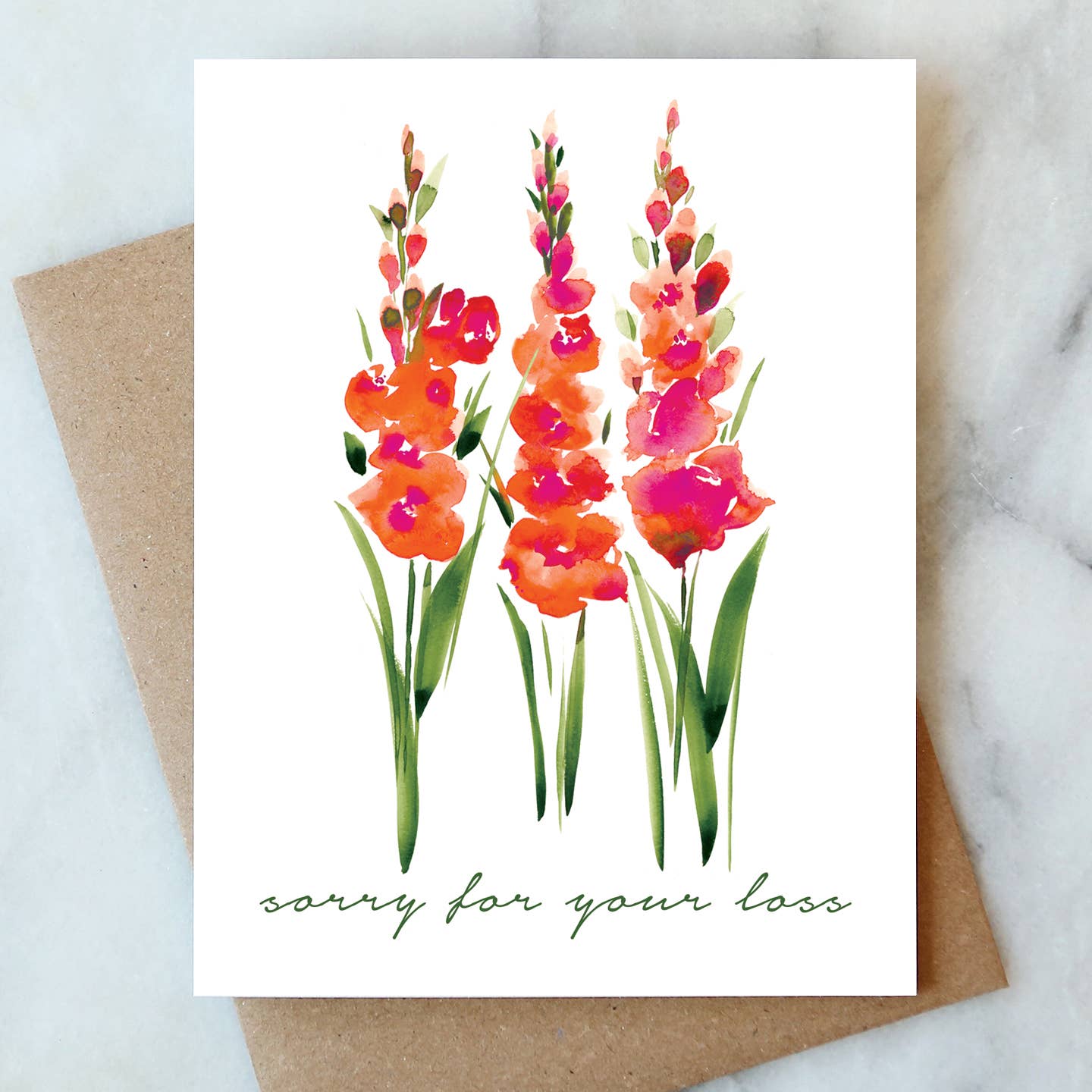 Gladiolas Sympathy Card