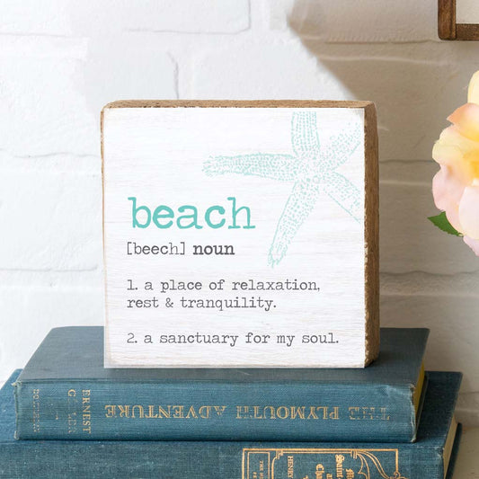 Beach Definition Decorative Wooden Block