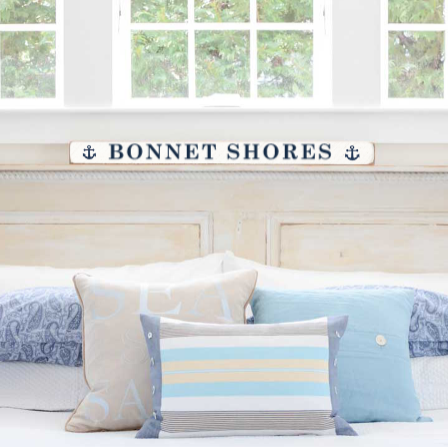 Bonnet Shores Wooden Sign with Anchors