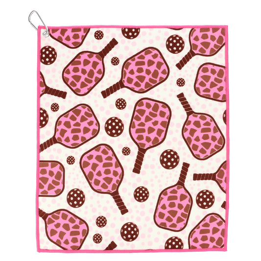 Pink Leopard Pickleball Towel