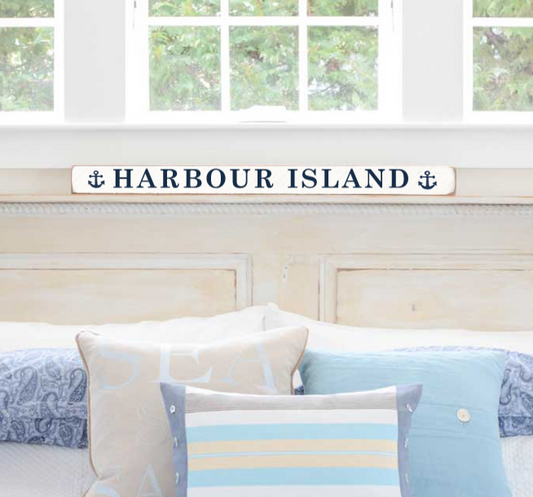 Harbour Island Wooden Sign with Anchors