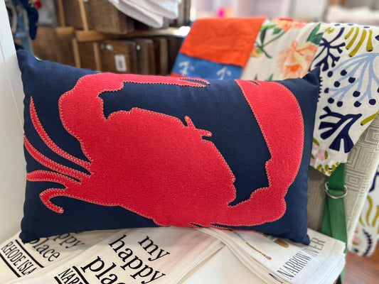 Pillow Lumbar Crab Coral 14" x 21"