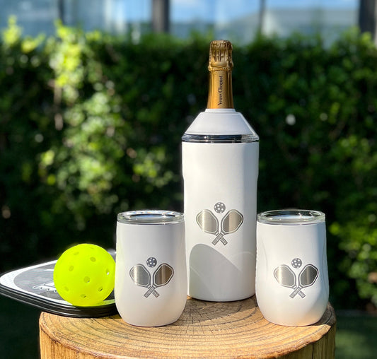 Limited Edition Pickleball Wine Set In White
