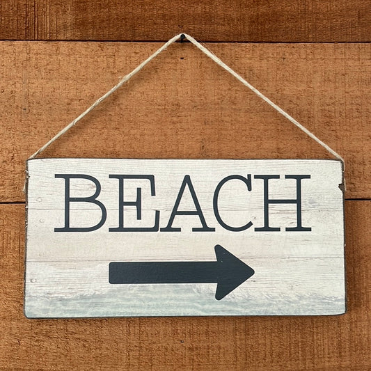 Beach Arrow Twine Hanging Sign