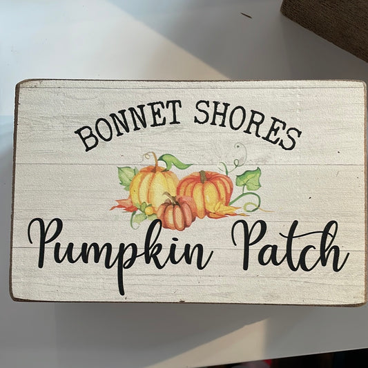 Bonnet Shores Pumpkin Patch Decorative Wooden Block
