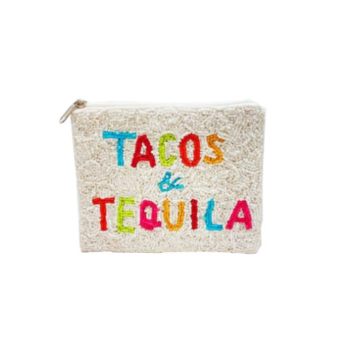 Tacos and Tequila Beaded Coin Pouch