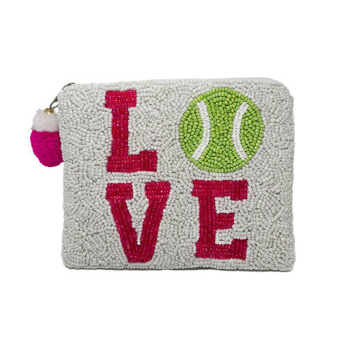 Tennis Love Beaded Coin Pouch