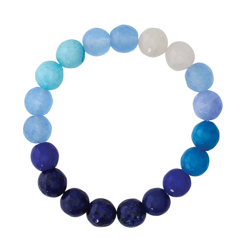Blue Faceted Beads Bracelet