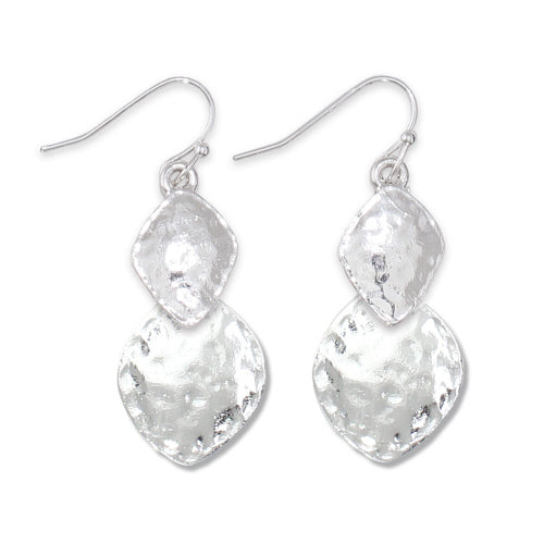Hammered Silver Drops Earrings