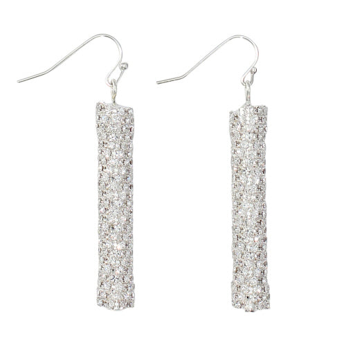 Silver Drops with Crystals Earrings